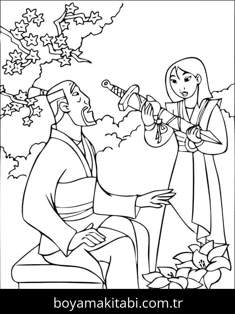 Mulan boyama sayfası – yaratıcılık, eğlenceli etkinlik