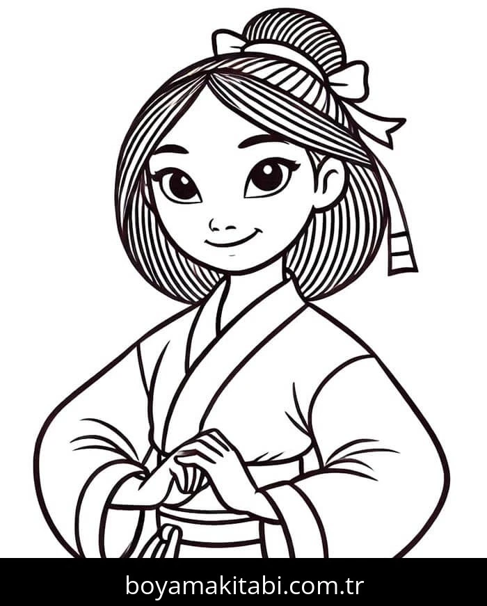 Mulan boyama sayfası – boyama çalışması, yaratıcılığı geliştirir
