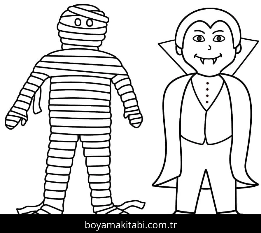 Mumya boyama sayfası #20 – sınıf etkinliği, kolay indirilebilir