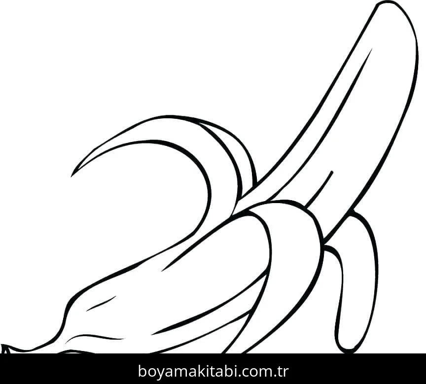 Muz boyama sayfası – sanatsal çalışma, çocuklar için