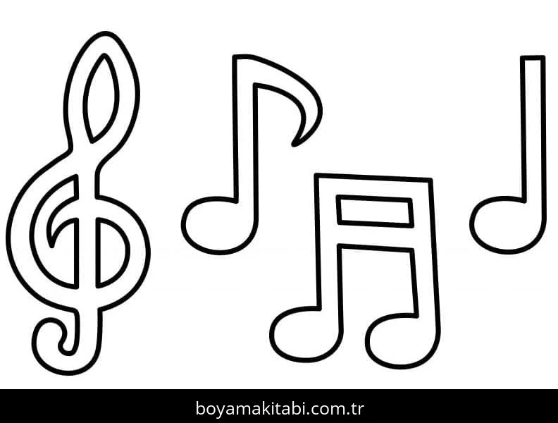Müzik Notaları boyama sayfası #13 – eğitici aktivite, yaratıcılık