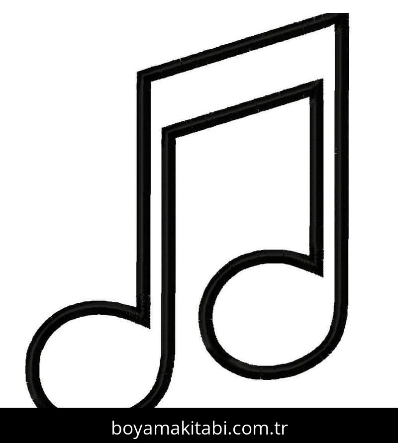Müzik Notaları boyama sayfası #17 – çocuk aktivitesi, ilkokul öğrencileri için