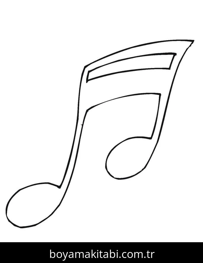 Müzik Notaları boyama sayfası #26 – yaz tatili etkinliği, sabır ve özgüven kazandırır