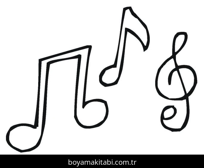 Müzik Notaları boyama sayfası #31 – hayal gücünü besler, tamamen ücretsiz