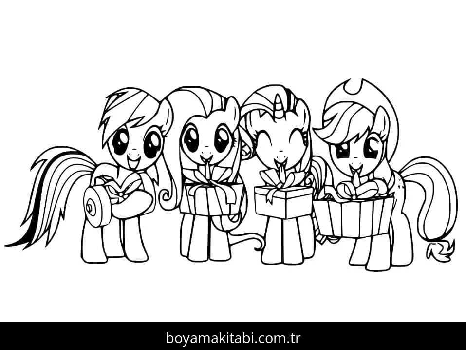 My Little Pony boyama sayfası – çocuklar için, çizgi film temalı