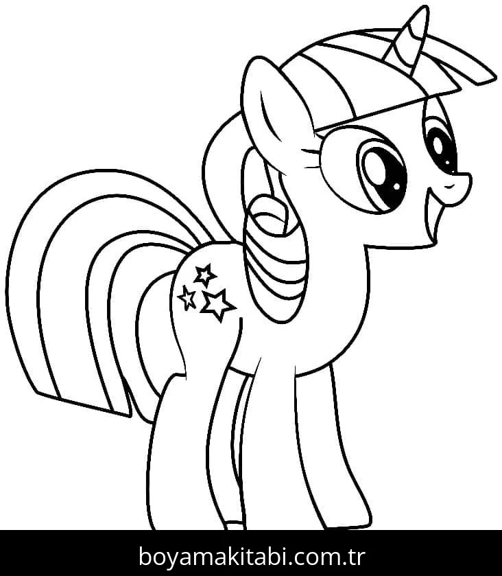My Little Pony boyama sayfası – PDF indir, sevimli karakter