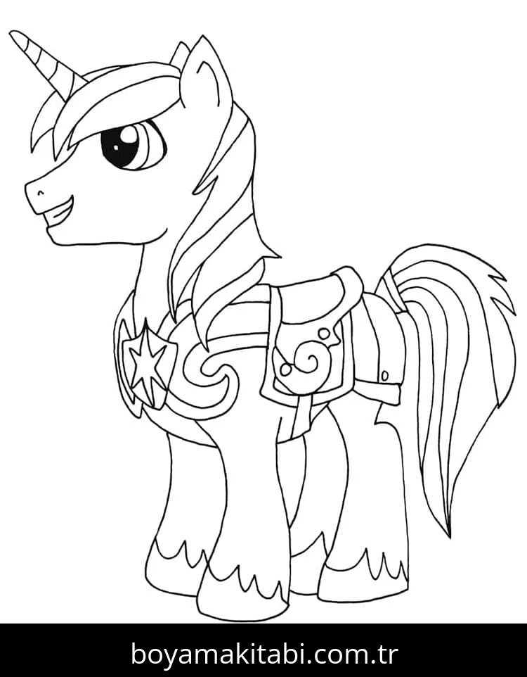 My Little Pony boyama sayfası – sevimli karakter, sanatsal çalışma