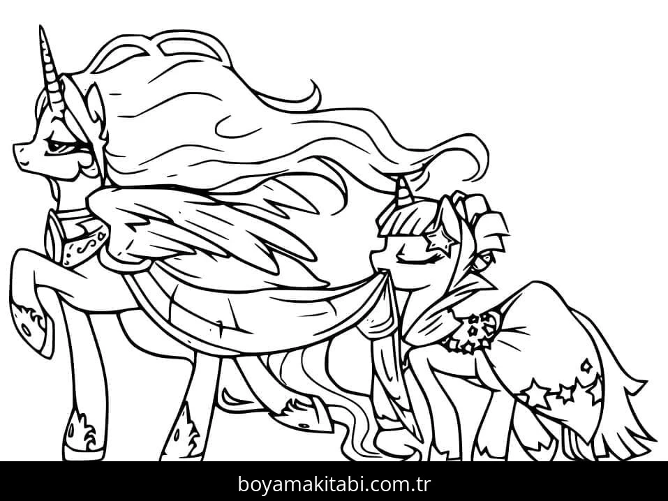 My Little Pony boyama sayfası – boyama çalışması, yaratıcılığı geliştirir