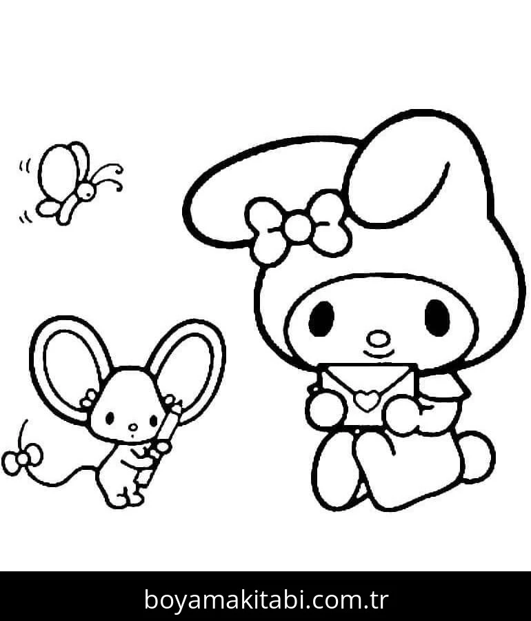 My Melody boyama sayfası – boyama etkinliği, çocuk aktivitesi