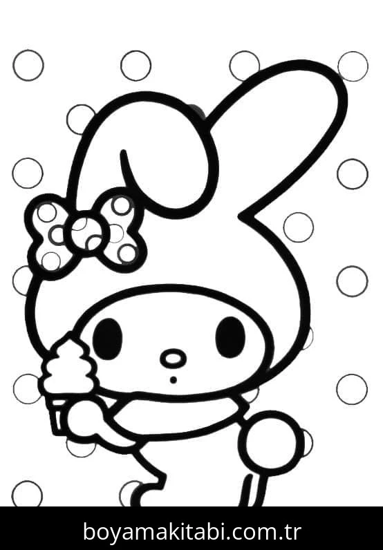 My Melody boyama sayfası – çizgi film temalı, basit çizim