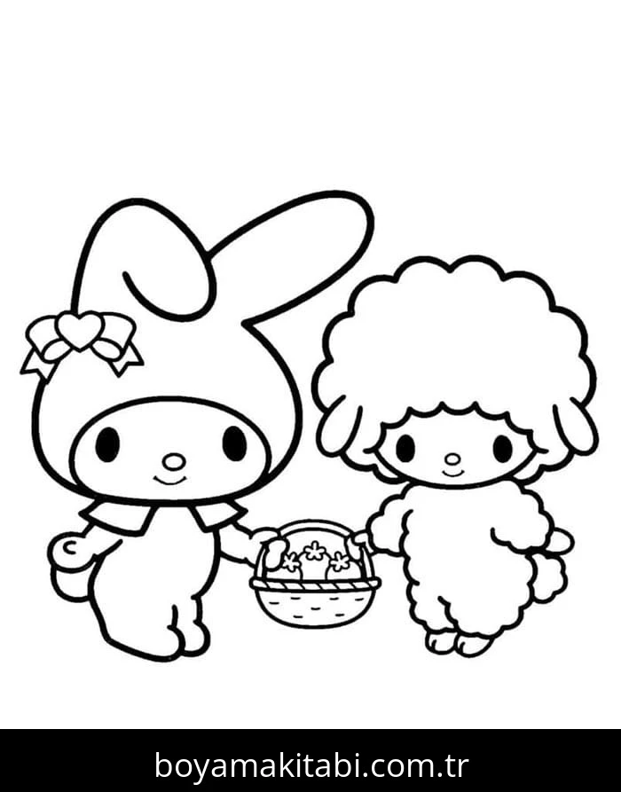 My Melody boyama sayfası – el becerilerini geliştirir, boyama çalışması