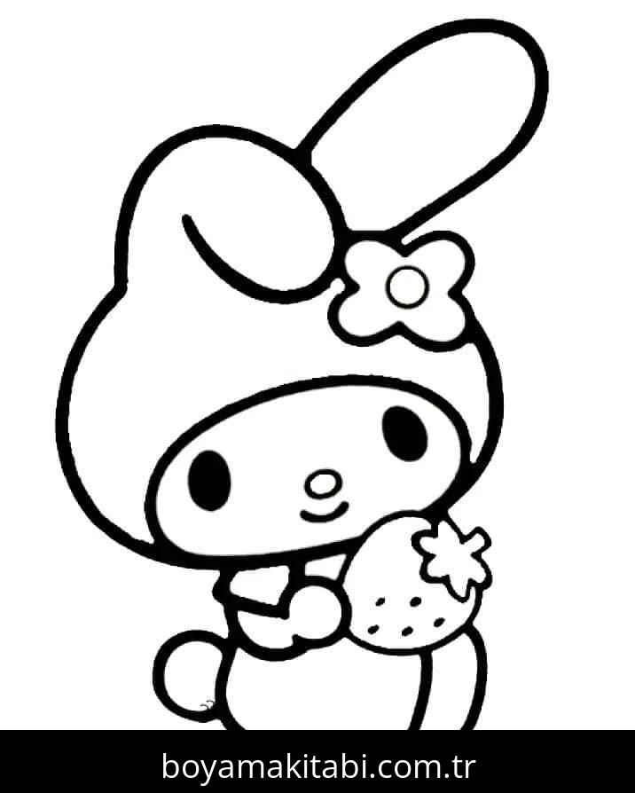 My Melody boyama sayfası – keyifli zaman, renkli çizimler