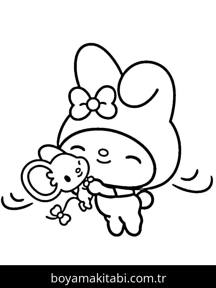 My Melody boyama sayfası – sanatsal çalışma, çocuklar için