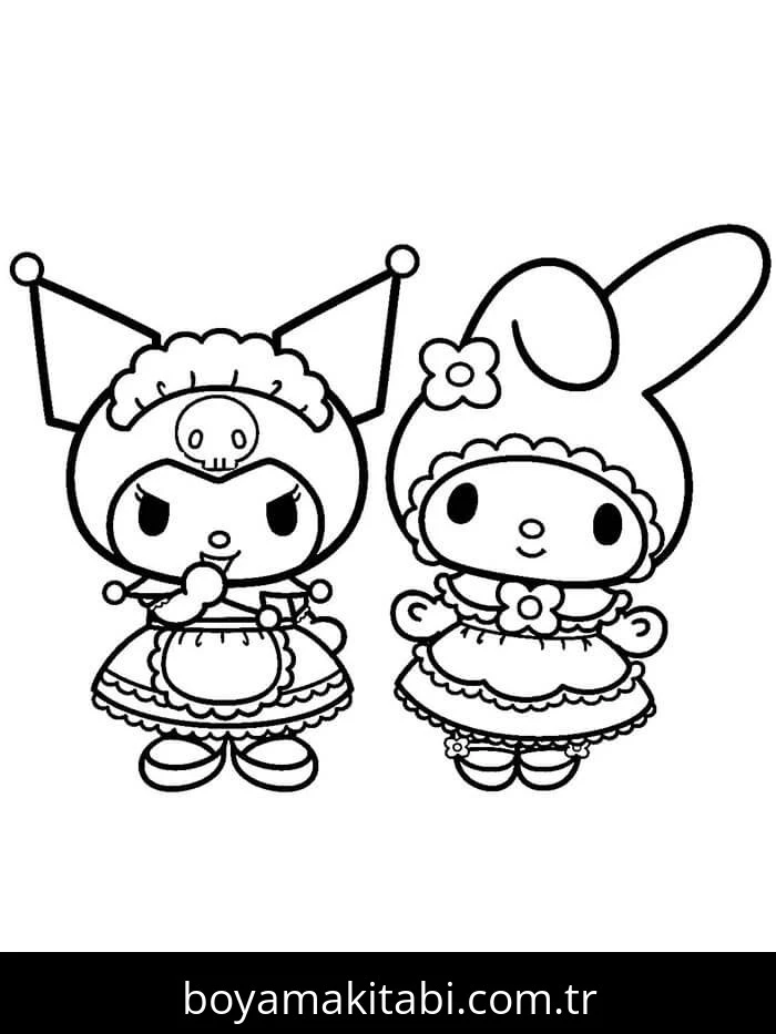 My Melody boyama sayfası – PDF indir, sevimli karakter