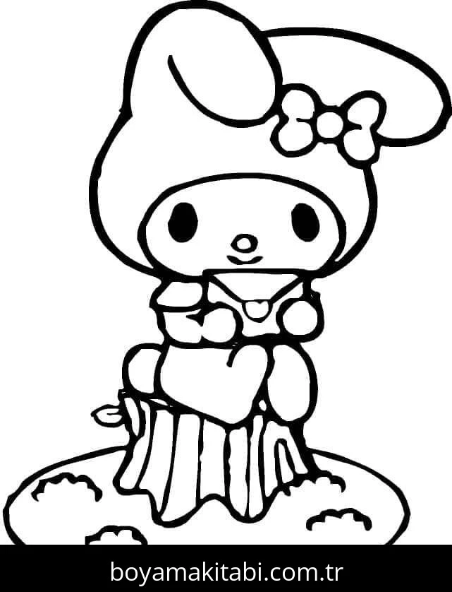 My Melody boyama sayfası – boyama etkinliği, çocuk aktivitesi
