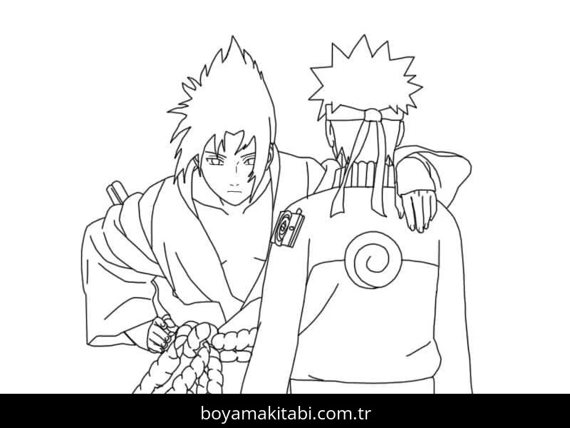 Naruto boyama sayfası – çizgi film temalı, basit çizim