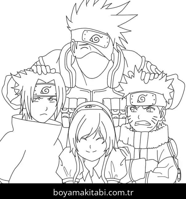Naruto boyama sayfası – boyama çalışması, yaratıcılığı geliştirir