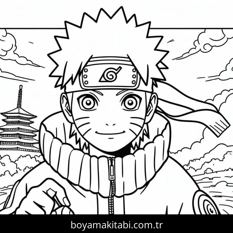 Naruto boyama sayfası – PDF indir, sevimli karakter