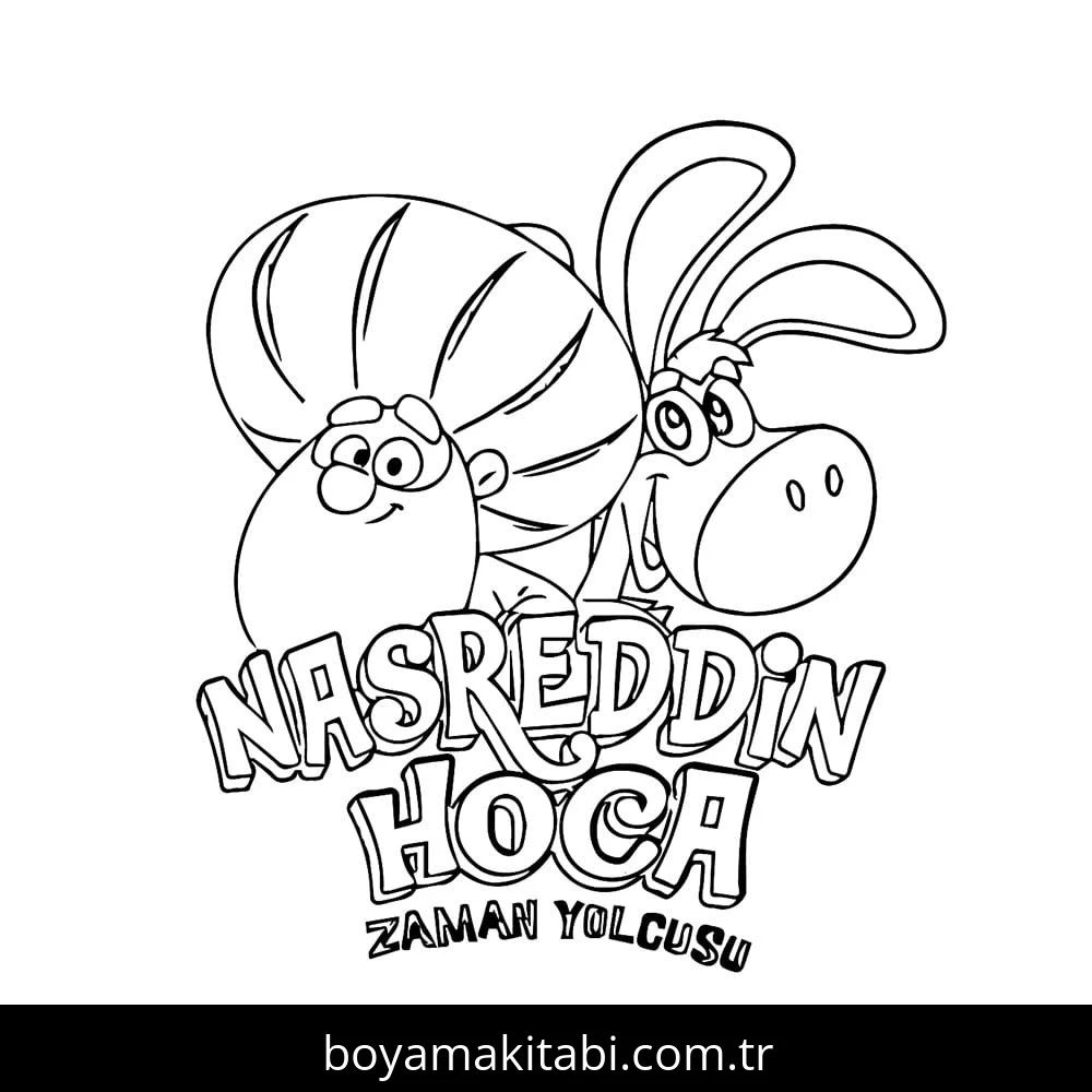 Nasreddin Hoca boyama sayfası – çocuk aktivitesi, PDF indir