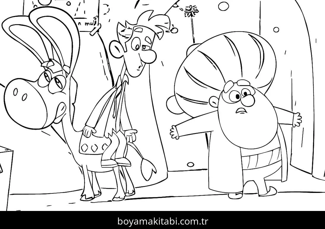 Nasreddin Hoca boyama sayfası – eğlenceli etkinlik, el becerilerini geliştirir