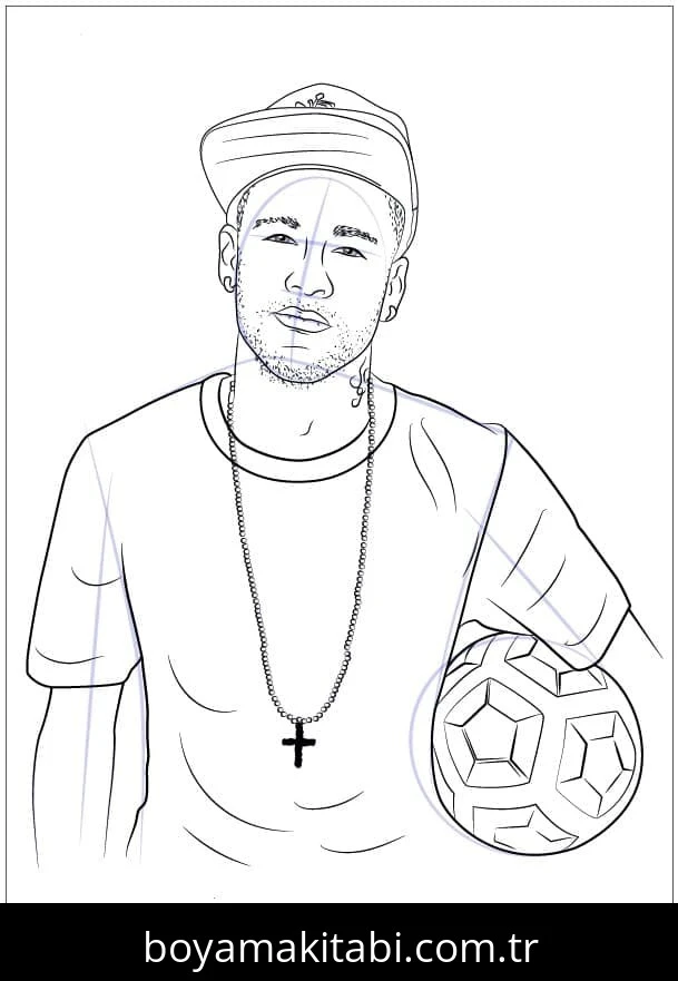 Neymar boyama sayfası – çocuk aktivitesi, PDF indir
