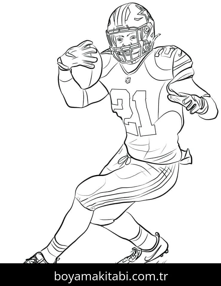 NFL boyama sayfası – basit çizim, kolay boyama
