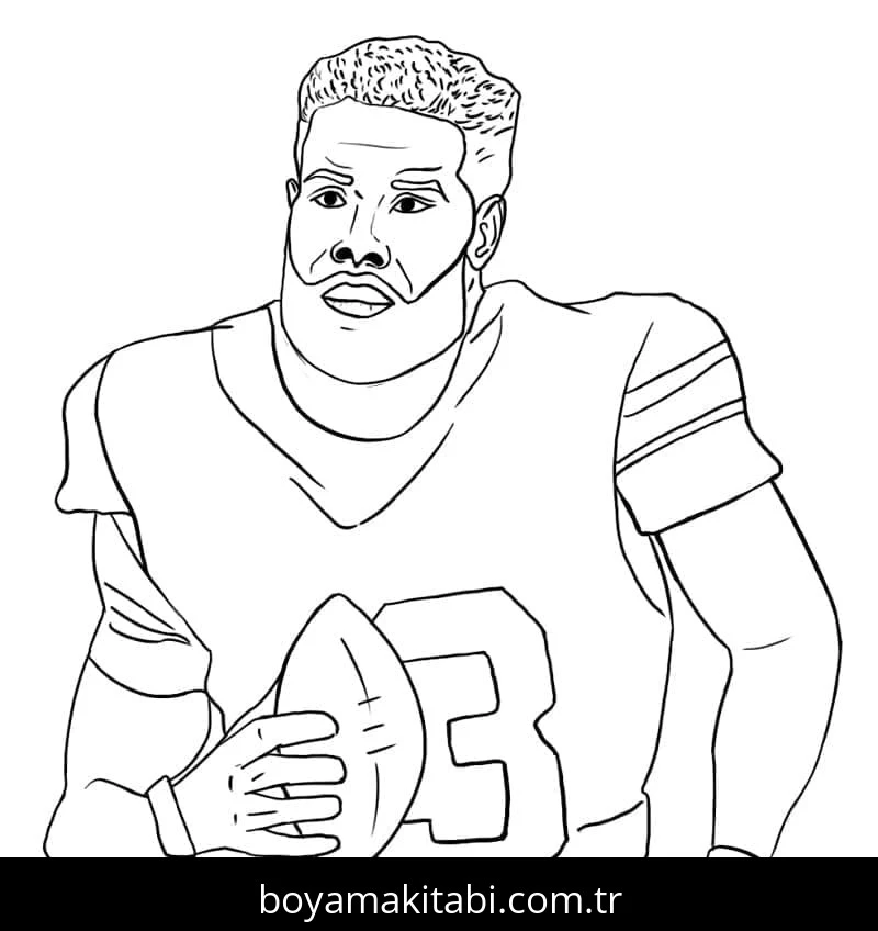 NFL boyama sayfası – çizgi film temalı, basit çizim