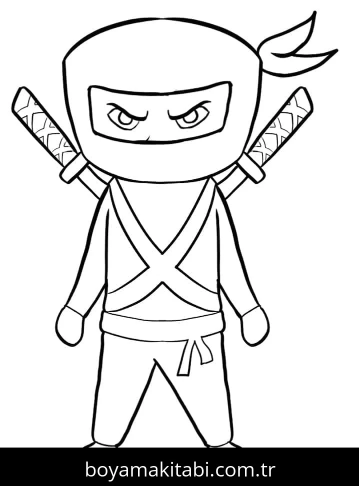 Ninja boyama sayfası – el becerilerini geliştirir, boyama çalışması