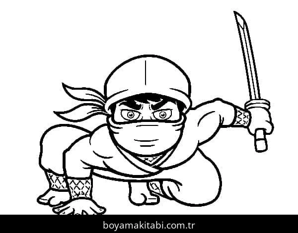 Ninja boyama sayfası – yaratıcılığı geliştirir, keyifli zaman