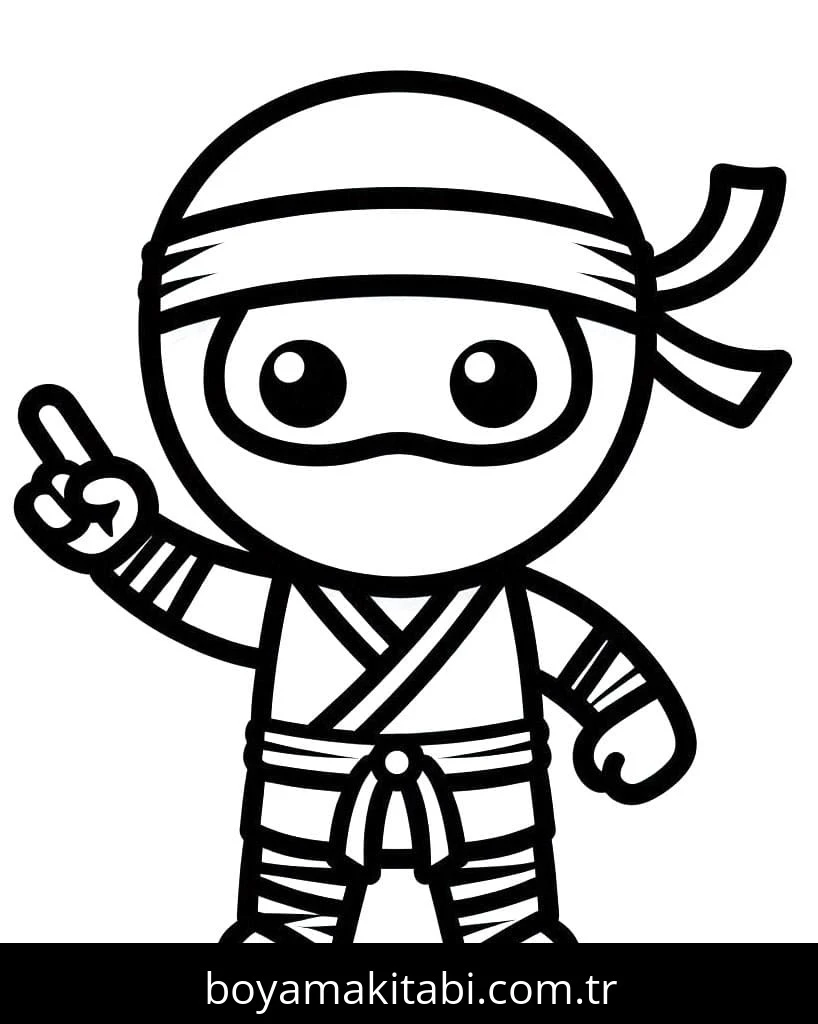 Ninja boyama sayfası – yaratıcılık, eğlenceli etkinlik