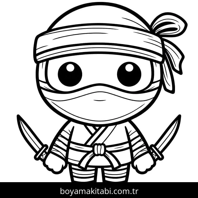 Ninja boyama sayfası – ücretsiz yazdır, boyama etkinliği