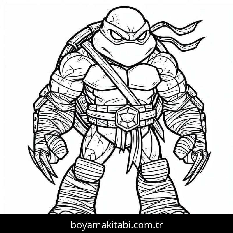 Ninja Kaplumbağalar boyama sayfası #30 – A4 baskıya uygun, ücretsiz yazdır