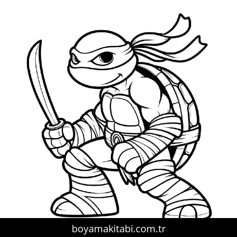 Ninja Kaplumbağalar boyama sayfası #31 – mürekkep tasarrufu sağlar, PDF indir