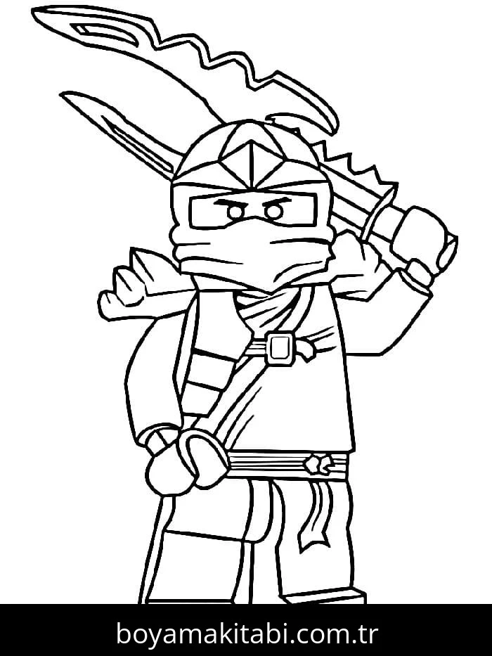 Ninjago boyama sayfası – PDF indir, sevimli karakter