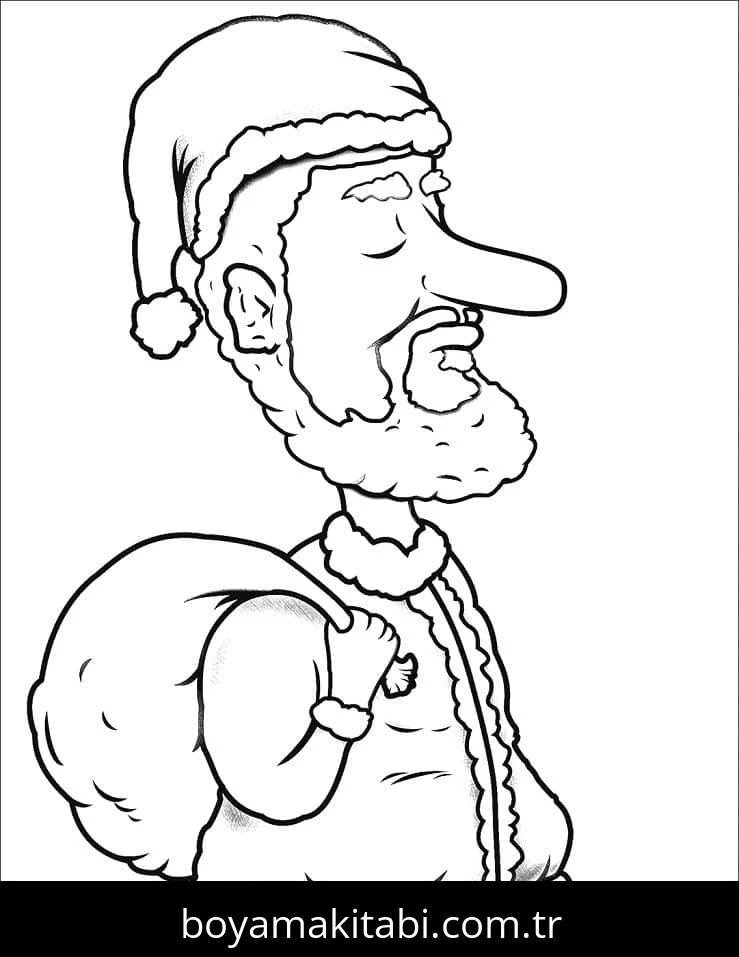 Noel Baba boyama sayfası #49 – mürekkep tasarrufu sağlar, PDF indir