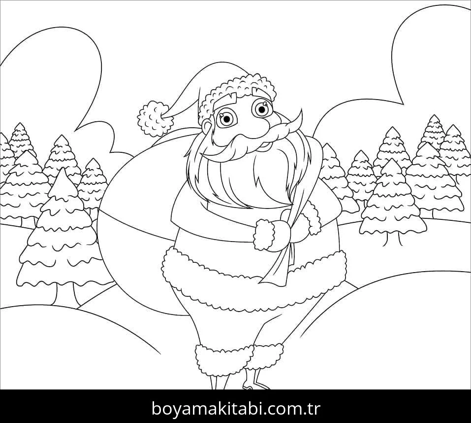 Noel Baba boyama sayfası #52 – yaratıcı sanat çalışması, eğlenceli etkinlik