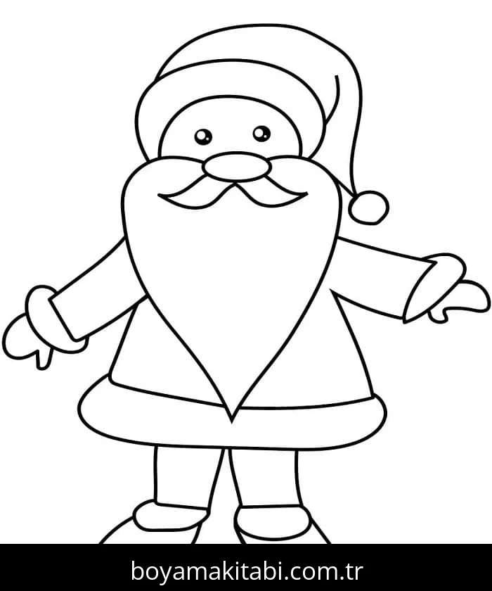Noel Baba boyama sayfası – sevimli karakter, sanatsal çalışma