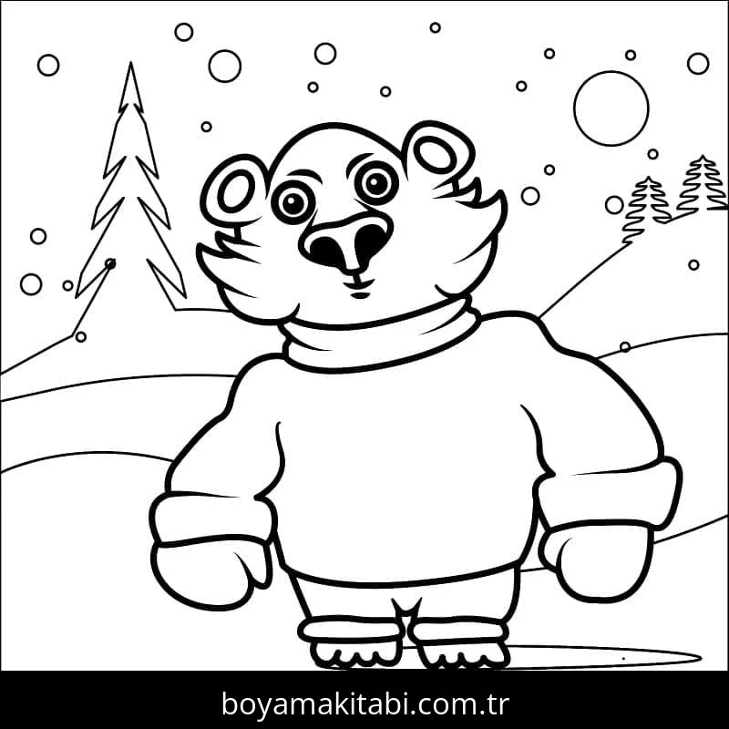 Noel Hayvanları boyama sayfası – yaratıcılığı geliştirir, keyifli zaman