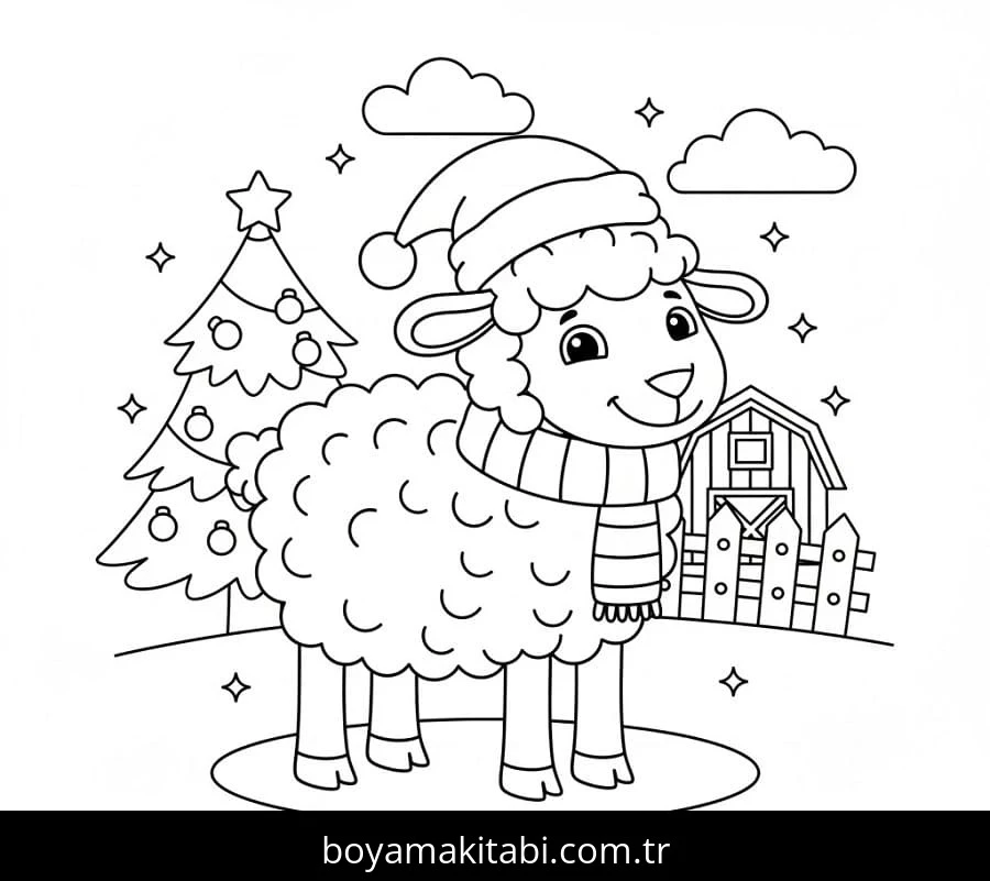 Noel Hayvanları boyama sayfası – boyama etkinliği, çocuk aktivitesi