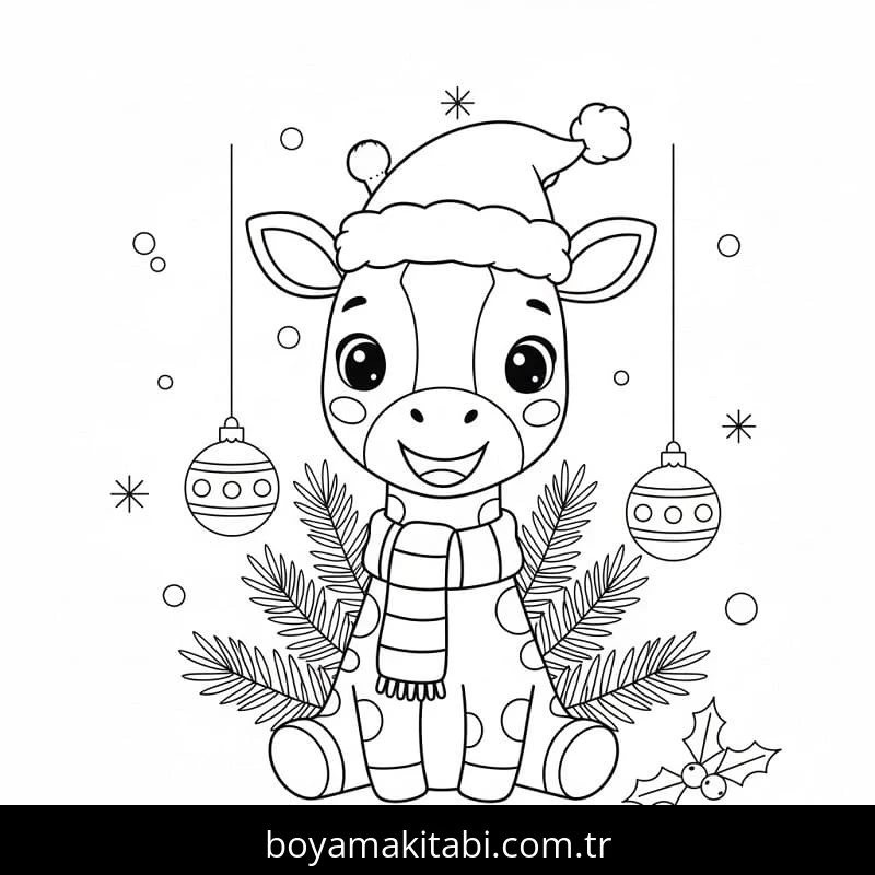 Noel Hayvanları boyama sayfası – yaratıcılık, eğlenceli etkinlik