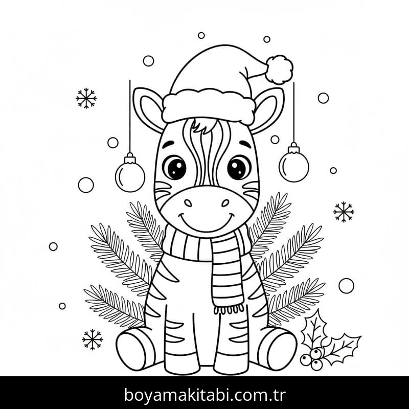 Noel Hayvanları boyama sayfası – eğlenceli etkinlik, el becerilerini geliştirir