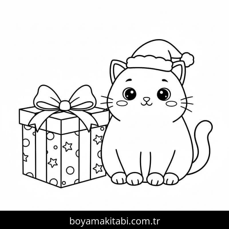 Noel Hediyeleri boyama sayfası – el becerilerini geliştirir, boyama çalışması
