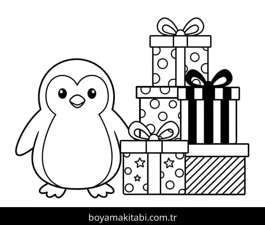 Noel Hediyeleri boyama sayfası – yaratıcılığı geliştirir, keyifli zaman