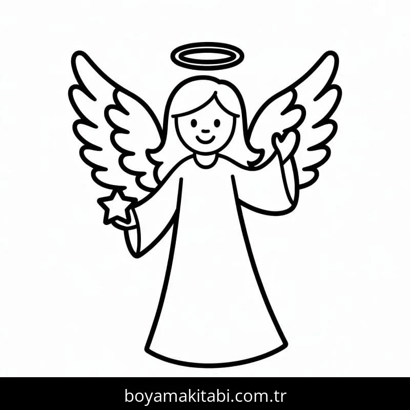 Noel Meleği boyama sayfası – eğitici aktivite, yaratıcılık