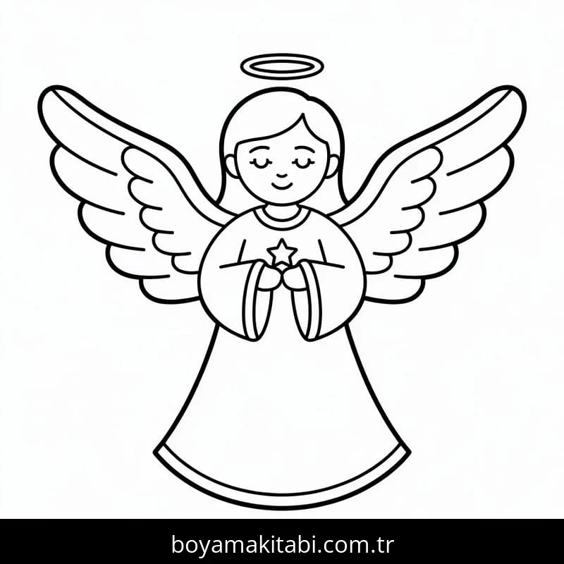 Noel Meleği boyama sayfası – renkli çizimler, okul öncesi