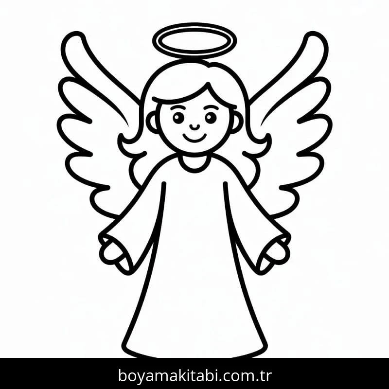 Noel Meleği boyama sayfası – yaratıcılığı geliştirir, keyifli zaman
