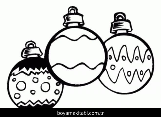 Noel Topları boyama sayfası – yaratıcılığı geliştirir, keyifli zaman