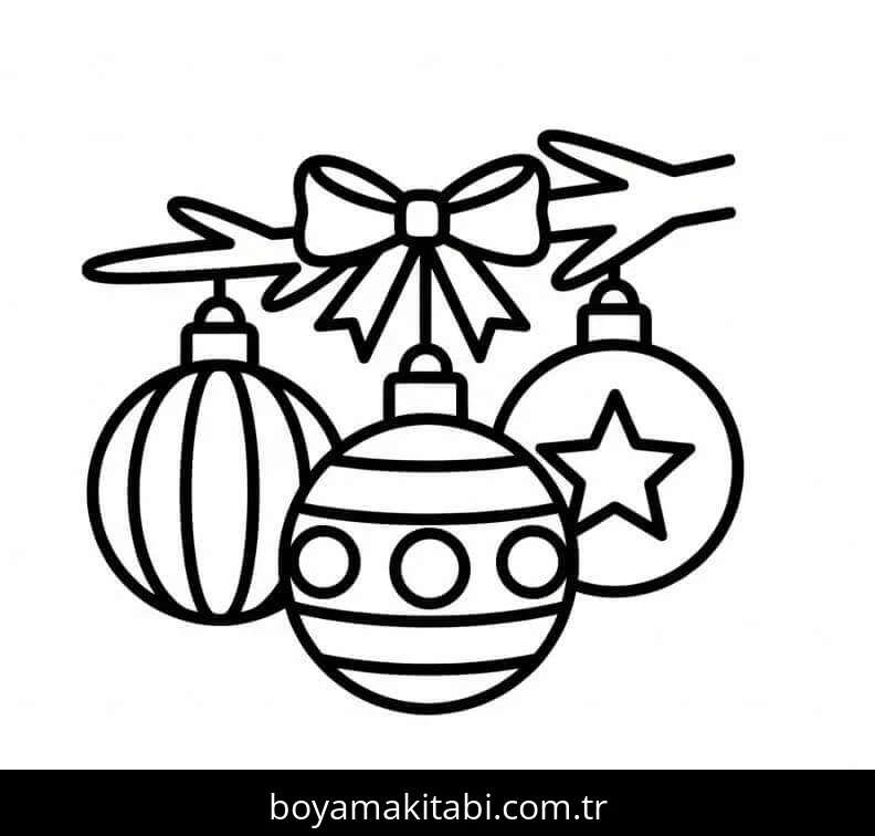 Noel Topları boyama sayfası – eğitici aktivite, yaratıcılık