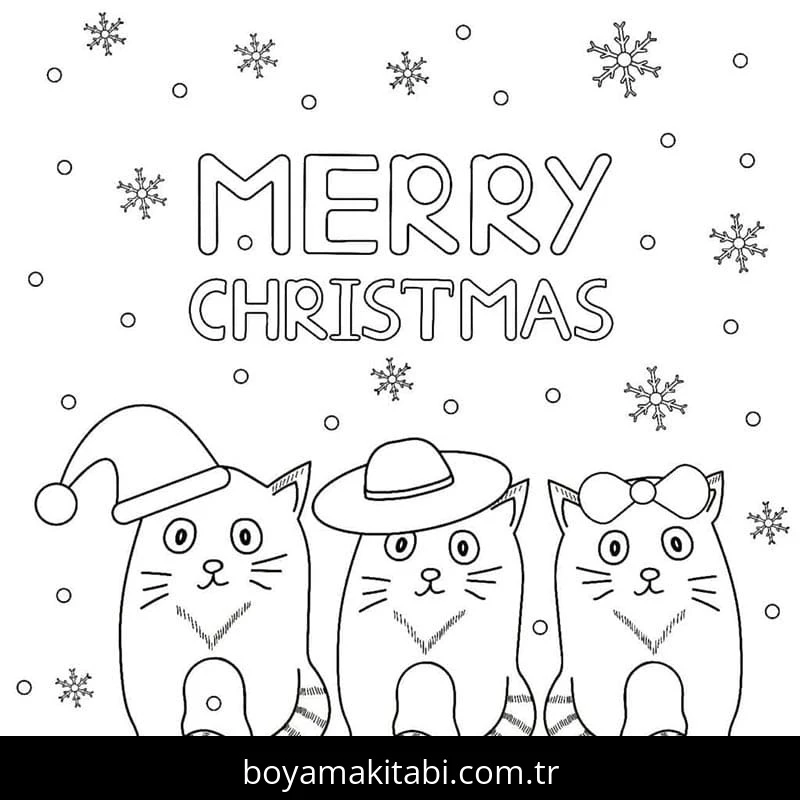 Noel ve Yılbaşı boyama sayfası #31 – basit çizim, yaz tatili etkinliği