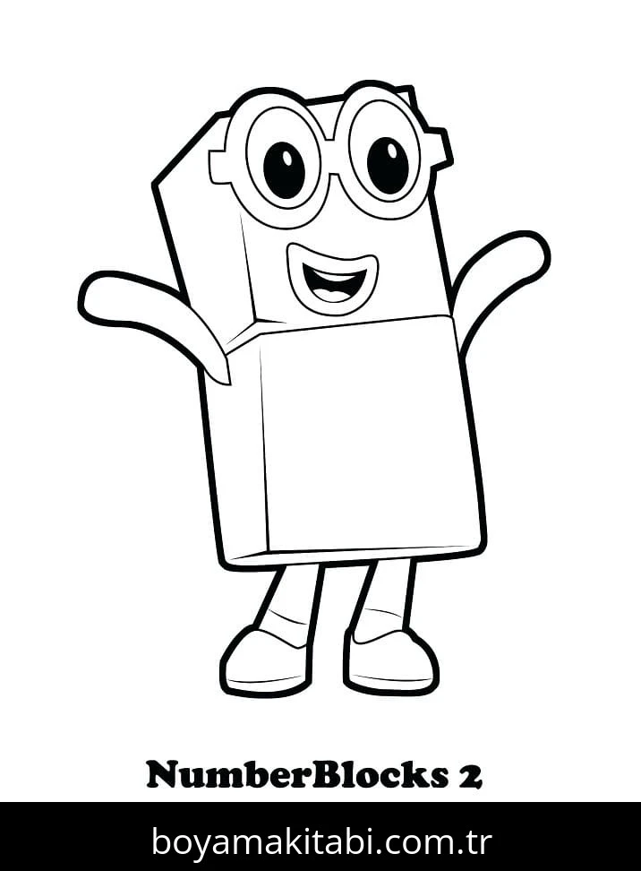 Numberblocks boyama sayfası – sevimli karakter, sanatsal çalışma
